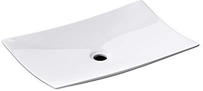 doporro Lavabo da Appoggio 60x39.5x8.5cm, Lavandino Bagno in Ceramica Nano Rivestimenti Brüssel5096 Bianco