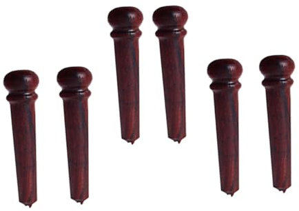 IMIKEYA 6pcs Redwood Guitar Bridge Pins Set Acoustic String Pegs for Folk Guitar Parts Accessories
