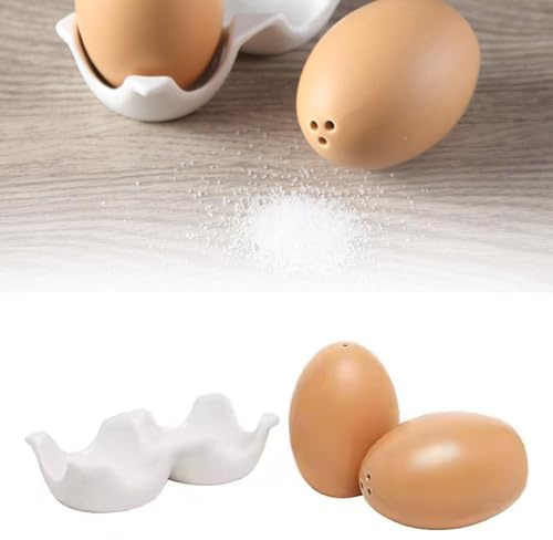 Salt and Pepper Shakers,Novelty Egg Shaped Ceramic Set,Combined Kitchen Decor and Table Settings
