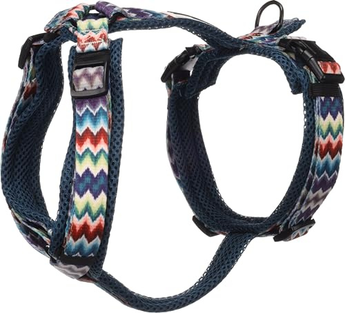 Flamingo Hund Geschirr Y-Form Nusa Penida Blau M 46-74cm 52-74cm 20mm