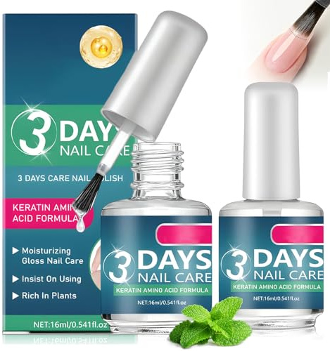 3 Days Nail Care Serum 2PCS — Rich Moisturizing for Brittle Nails — Quick-Dry Cuticle Oil for Daily Use Strengthens with Amino Acids