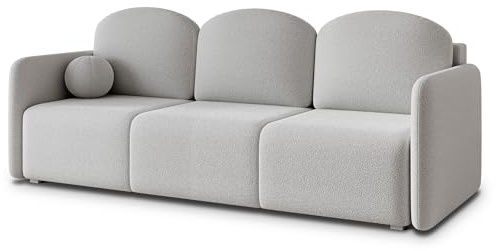 Masseno Sofa SUVI III Q mit Schlaffunktion, Sofa mit Bettkasten, Wohnzimmersofa, Couch, Soffa, Bettsofa, Couchgarnitur- Hellgrau, Quelle 83