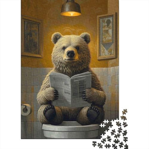 Bear Bathroom 1000 Piece Jigsaw Puzzle Funny Art For Adults Stress Relief Activity
