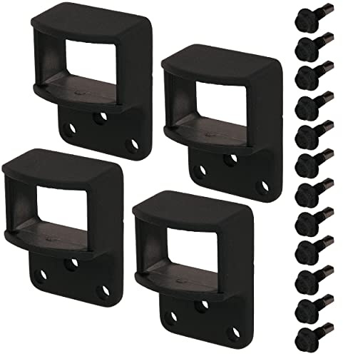 Alberts 509705 Befestigungs-Set für Zaunfelder | Aluminium, matt schwarz kunststoffbeschichtet