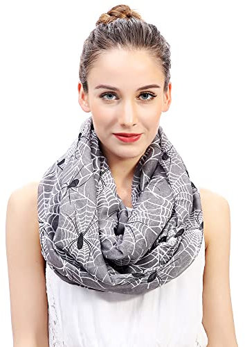 Lina & Lily Spinne Spider Damen Loop Schal Schlauchschal (Grau)