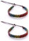 DonDon 2 braccialetti dell'amicizia colorati unisex - Marrone-Arcobaleno