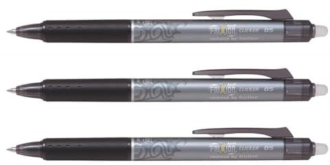Pilot Frixion Clicker 0.5 (fein) 3er-Set schwarz