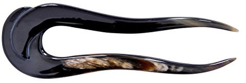 Marycrafts Haargabel Haarstab Haarschmuck aus Büffelhorn, 1er Pack(14x4 Cm)