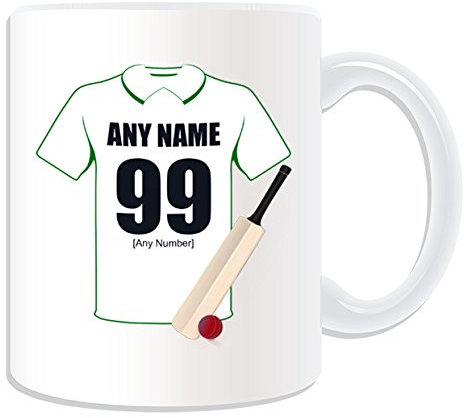 Personalisiertes Geschenk – Dorset County Tasse, Motiv: Cricket Schläger, Weiß) – Jeder Name/Nachricht auf Ihre einzigartige Tasse