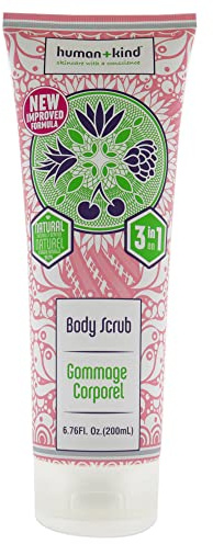 Human+Kind Body Scrub - Exfoliating, Hydrating Body Polish that Scrubs Away Dead Skin Cells - Clarifying Treatment for Soft, Smooth Skin with Bamboo Extract Beads - Vegan and Cruelty Free - 6.76 oz