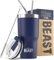 Beast Thermobecher 550 ml - Königsblau I Mehrweg Thermo Kaffeebecher To Go mit 2 Strohhalmen & Reinigungsbürste I Doppelwandiger Trinkbecher aus Edelstahl I Perfekt für Kaffee oder Eiskaffee