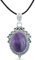 mantraroma Kettenanhänger 925 Silber Amethyst lila Stein Edelstein Damen Sterling Silber Halskette Anhänger Geschenk (MAH-124-01)