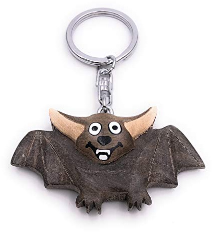 H-Customs Fledermaus Vampir Dracula Holz Edel Handmade Schlüsselanhänger Anhänger