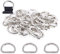 Swpeet Mehrzweck-D-Ringe aus Metall, halbrund, für Hardware, Taschen, Ringe, Handarbeiten, 1,9 cm, 150 Stück