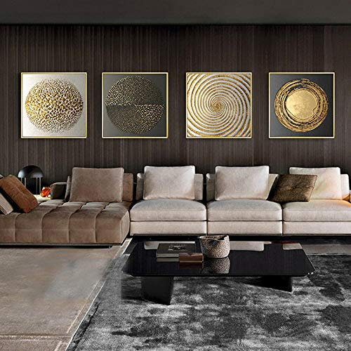 Abstrakte Gold Schwarz Weiß Moderne Quadratische Textur 4 stücke Leinwand Malerei Poster Und Drucke Wandkunst Bilder Für Wohnzimmer Wohnkultur Kein Rahmen 30 * 30cm*4