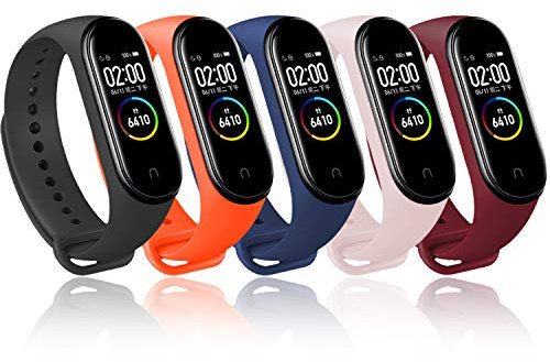 BANGTING 5 braccialetti compatibili con Xiaomi Mi Band 3/4 cinturini per cover Mi Fit Band 4 My Band 3 Smart Case Miband3 Cinturino in silicone di ricambio