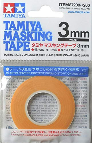 TAMIYA TAM87208 87208 Ruban de masquage 3 mm/18 m pour modélisme, Accessoires, Jaune