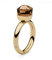 Qudo Firenze Edelstahl gold farbener Ring mit smoked topaz Stein (braun) (52)