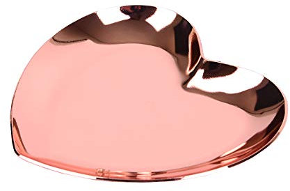 ccHuDE Edelstahl Herz Schmuck Display Tablett Dish Ring Halter Organizer Servierplatte für Valentinstag Roségold