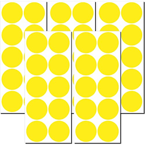 100 Klebepunkte 50mm 5cm Punkte PVC Folie Aufkleber abwaschbar desinfizierbar entkeimbar (Gelb)