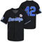 Madjus Herren Black Legend 42 Button Down Jersey Hipster Hip Hop Baseball Jersey Stitched, schwarz, Groß