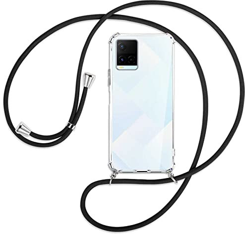 mtb more energy® Handykette kompatibel mit vivo Y21, Y21s, Y33s - schwarz - Smartphone Hülle zum Umhängen - Anti Shock Full TPU Case