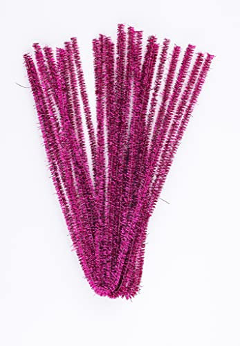 15 glitzer glitter pfeifenreiniger pfeifenputzer bunt zum basteln in pink 50cm lang Ø 8mm Chenilledraht Biegeplüsch pipe cleaner