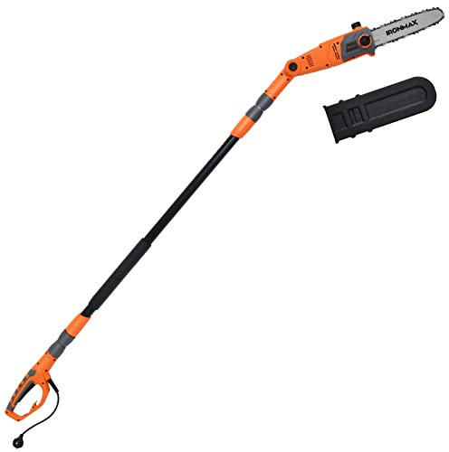 GOPLUS Elektro-Hochentaster, Teleskop Astsäge -750 W | mit abwinkelbarem Kopf | 25 cm Schwertlänge | bis 286cm ausziehbar | Kettengeschwindigkeit 11 m/s, Elektrische Kettensäge