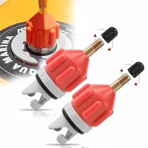 2 SUP Pumpen Adapter für Schlauchboote Kompressor,Stand Up Paddle Board Kajak Pumpe Luft Ventiladapter (Orange)