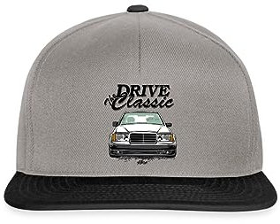 Spreadshirt Drive The Classic Oldtimer Youngtimer Auto Fan Geschenk Snapback Cap, One Size, Graphit/Schwarz