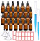 TUAKIMCE 24 x 30ml Amber Glass Dropper Bottles, Amber Brown Glass Dropper Bottles with Dropper Pipettes, Small Sample Glass Bottles Refillable for Essential oil Diffuser, Beauty Oil Mix