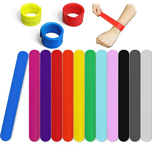 Novelty Place Silikon-Regenbogen-Armbänder, Party-Armband, 12 Farben, Armband für Erwachsene, Teenager, Kinder, Klassenzimmer, Bastelaktivität, Preis, Geschenk, Party-Kostüm (12 Stück)