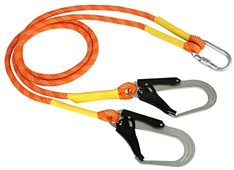Sicherheitsleine mit Haken, Absturzsicherung aus der Luft Sicherheitsgurt Länge 1,6m Bandschlinge Auffanggerät, Fallschutzgurt für Outdoor Baumklettern Bergsteigen Rettungsdienst