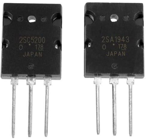 Eujgoov 10 Stück Schwarz High Power Matched, 2sc5200 Transistor 1943 Audio Transistor Leistungsverstärker Transistor 2SA1943+2SC5200