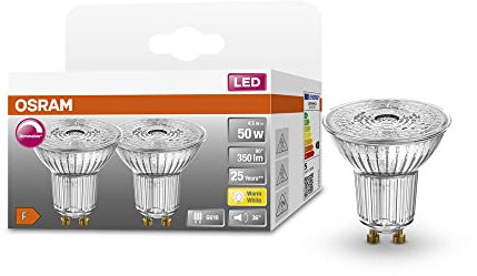 OSRAM Superstar Reflektorlampe für GU10-Sockel, klares Glas ,Kaltweiß (4000K), 230 Lumen, Ersatz für herkömmliche 35W-Leuchtmittel, dimmbar, 6-er Pack