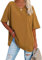 Ebifin Damen Oversize T Shirt mit V-Ausschnitt Kurzärmeliges Casual Lockere Basic Sommer Tee Shirts Bluse.Braun.XXL