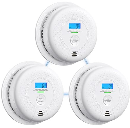 X-Sense Smoke and Carbon Monoxide Detector Combo, Wireless Interconnected Combination Smoke and Carbon Monoxide Detector with 10-Year Battery, Up to 24 X-Sense Link+ Wireless Alarms, SC01-W, 3-Pack