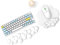 MAMBASNAKE Cloud Tapis de souris et support de repose-poignet pour clavier avec sous-verre, confortable coussin de poignet en mousse à mémoire de forme avec base antidérapante, ergonomique - Blanc