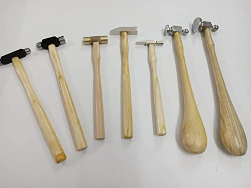 Hammer Set 7 tlgZiselierhammer Goldschmiedhammer Bretthammer Polierhammer Messinghammer