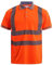 Inspire Me Hi Vis Polo Reflective Tape Stripe Security Safety Workwear Button Hi-Viz Visibility T-Shirt Lightweight Top (Orange, 5XL)