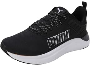 PUMA Unisex SOFTRIDE Astro T Straßen-Laufschuh, Schwarz Weiß, 46 EU