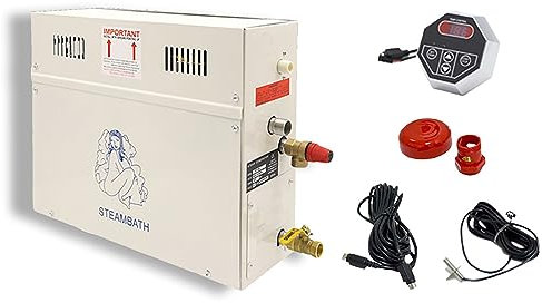 Amhuui Generatore di Vapore per Doccia da 9KW, Kit Generatore di Sauna a Vapore, per Stanza da 9 M³ Generatore di Vapore per Sauna da Bagno a 25-55 ℃ Bagno di Casa, per Spa, Casa, Commerciale