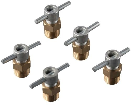 Urjumpea 5PCS Aluminium Überzogene Kupfer Ablassventil 1/4 Zoll NPT 12mm Durchmesser Für Luft Kompressor Tank Ersatzteil