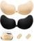 Kemowi 2 Pair Stick On Push Up Bra for Women - Breathable & Skin Friendly Sticky Invisible Adhesive Bra, Reusable Strapless & Backless Bras for Everyday Wearing with 2 Pack Nipplecovers