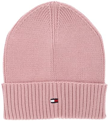 Tommy Hilfiger Unisex Kinder SMALL FLAG BEANIE AU0AU01526 Gestrickte Mütze, Rosa (Soft Rose), L-XL