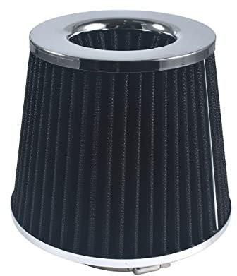 OQUGRHR Filtro di aspirazione dell'aria universale a cono ad alto flusso, 76 mm, nero