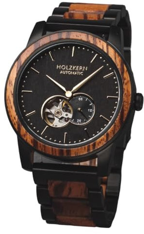 HOLZKERN Herrenuhr Automatik San Francisco Zebrano/Ahorn 9010631003906