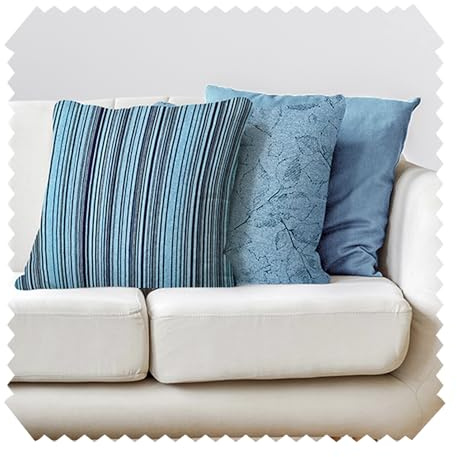 NOVELY® MALCHIN Kissenhüllen im 3er-Set für Dekokissen (40 x 40 cm) in Baumwoll-Optik, ohne Füllung, mit verdecktem Reißverschluss | Farbe: 18 Blau
