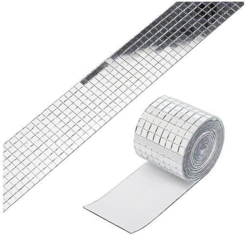 Selbstklebende Spiegel-Mosaikfliesen Glasspiegel-Wandaufkleber Glasmosaik-Aufkleber für Badezimmer Heimdekoration