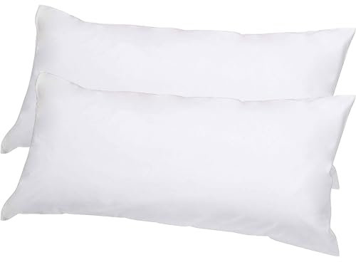 RICHAIR – Kissenschutz 40 x 80 cm, 2er-Set, wasserdicht – Reißverschluss – atmungsaktiv und gegen Bettwanzen und Hausstaubmilben – weißer Polyester-Kissenschutz
